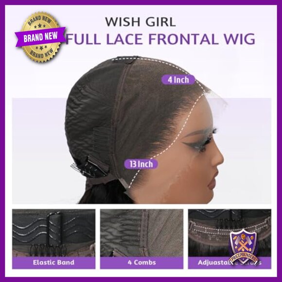 13x4 Full Frontal HD Lace Wig Human Hair Body Wave 22 Inch Pre-Plucked